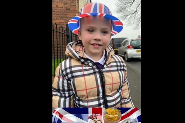 Kirsten Gartside shared a photo of Max ready for his party at nursery with his coronation party food.