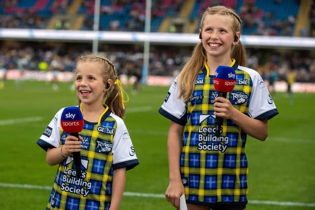 Rob Burrow's daughters, Macy and Maya presented on Sky Sports.
