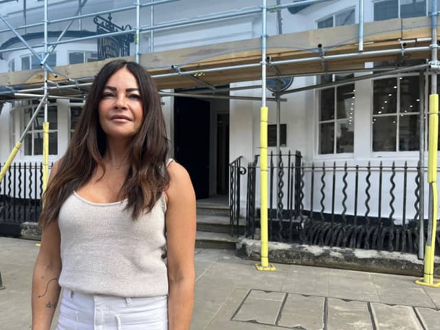 Jodie Maskill outside the old Barclays Bank in Pontefract
