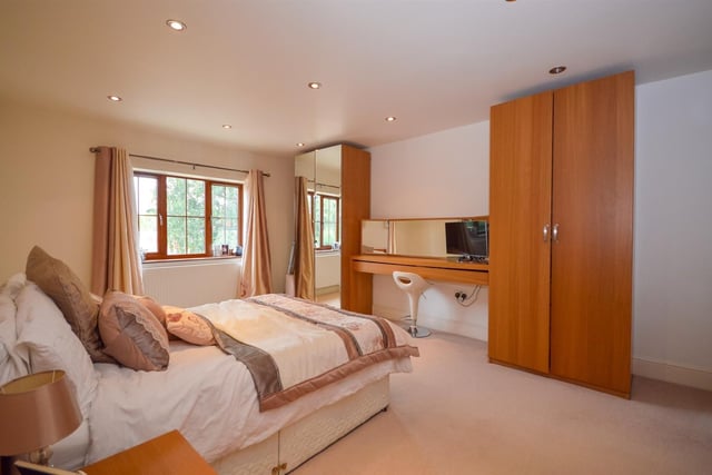 Spacious bedrooms are split over two floors.