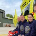 Crew members from Yorkshire Air Ambulance sporting their hoodies.