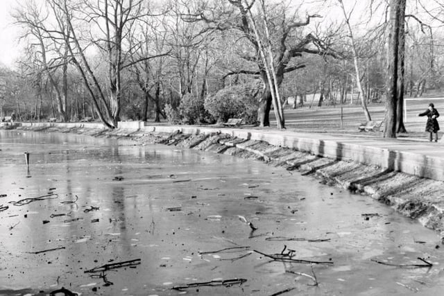 A frozen Thornes Park in 1980.