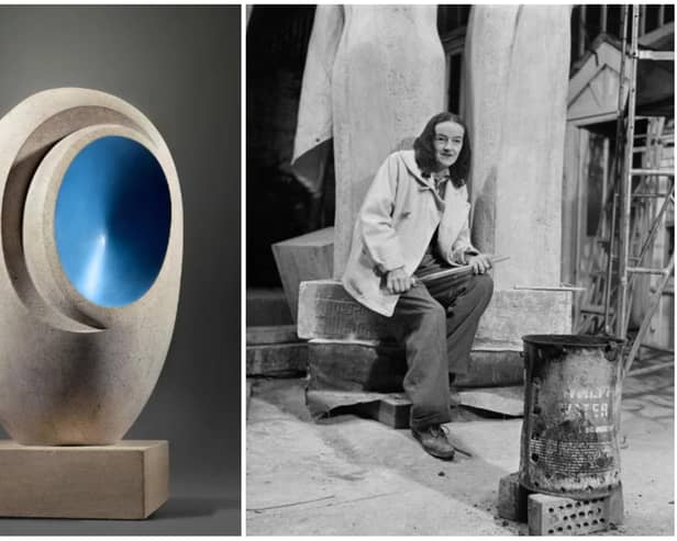 Dame Barbara Hepworth, Sculpture with Colour (Eos), carved and painted in 1946.