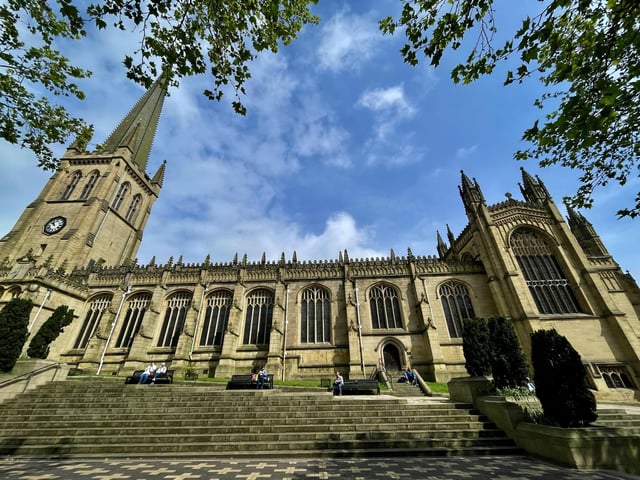 Steve Turner shared a snap of Wakefield Cathedral under a blue sky.