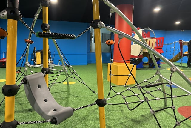 The new playground includes a variety of equipment including various climbing frames, slides and interactive activities for children