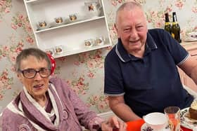 Philip and Mary ‘Delia’ Tucker were treated to a special afternoon tea at Newfield Lodge.