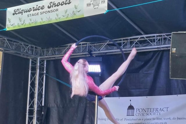 Aerial Sophie performed on stage.