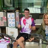 Callum Pollard, fundraising manager for MY Hospitals Charity, took part in an indoor 75km cycle, in Pinderfields Hospital, to celebrate the NHS's milestone birthday.