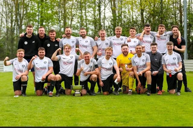 Junk Old Boys win the Landlords Trophy to cap a fine season adding to their Premiership Two League Cup success and winning promotion to the top flight. Pic: mm10_sports_photo.