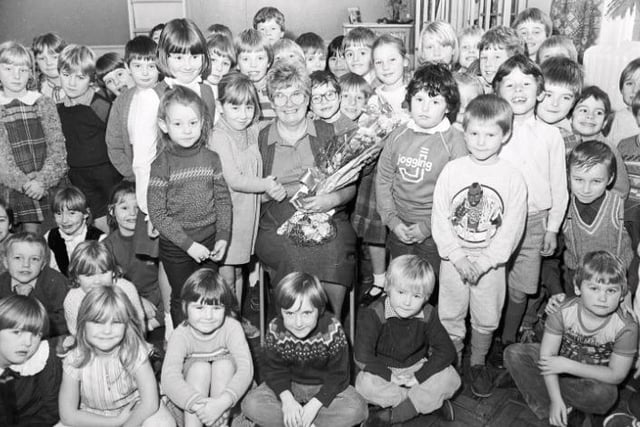 1984 - Mrs Mabel wingfield retires from Lee Brigg First School.