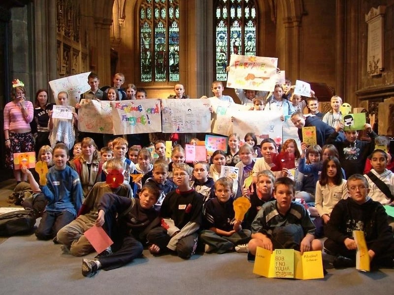 Pupils from Cathedral High School made posters and gifts for each other during friendship workshops at Wakefield Cathedral and the Westmoreland Centre.