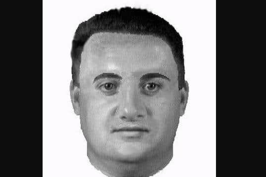 West Yorkshire Police e-fit produced by one of rapist John David Hall's victims and used as part of an appeal on BBC's Crimewatch