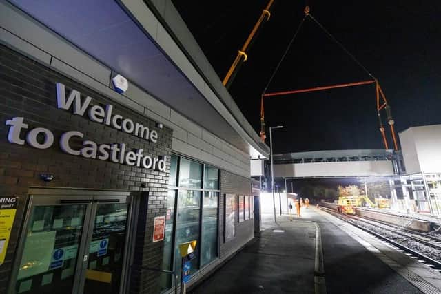 The new footbridge, which is fitted with lifts to make it fully accessible, will link the recently improved station building and facilities to the station’s reconstructed second platform, which has been out of use for more than 20 years.