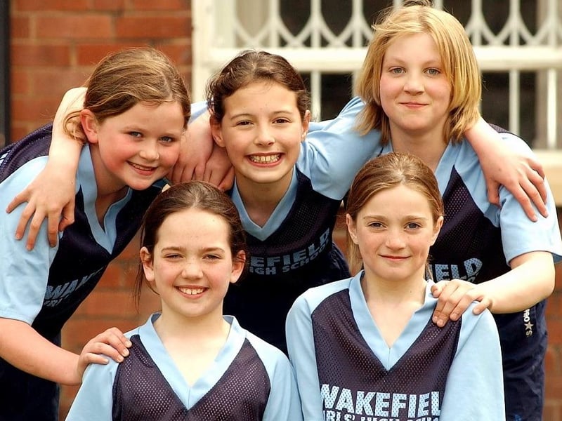 Wakefield Girls Junior High School. Champion swimmers, back l-r, Olivia White, Alice Graye, Antonia Gatehouse, front, Ellie McGrath, Danielle Hall-Jackson.