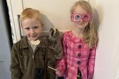 Charlotte Waite shared a snap of Zach as David Attenborough and Mollie as Luna Lovegood.