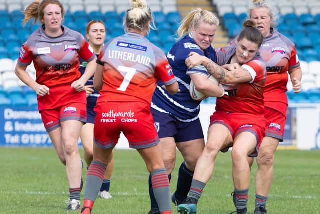 Zoe Teece in action for Featherstone Rovers Ladies against Barrow Ladies. Picture: John Victor