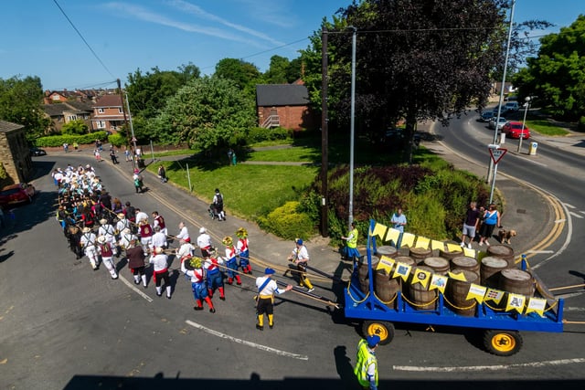 The Beer Cart Procession through the streets of Ossett.