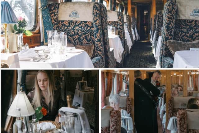 The 1930s Pullman-style Northern Belle will just meander through the Yorkshire countryside as they tuck into a slap-up seven-course lunch.