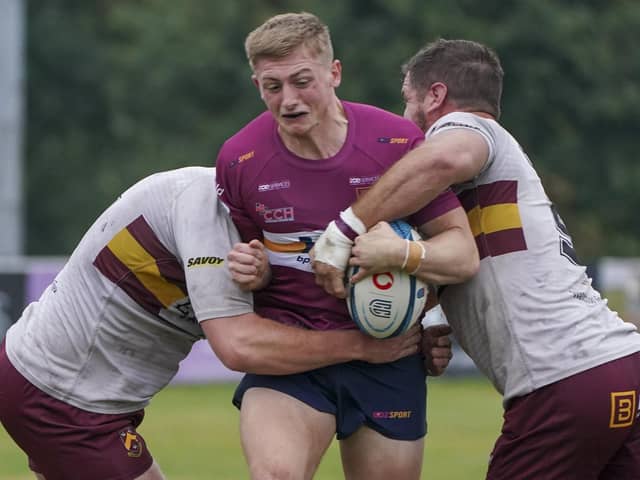 Luke Adams scored the match clinching try for Sandal at Ilkley. Picture: Scott Merrylees
