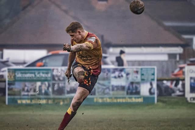 Jake Adams landed three goals in testing conditions for Sandal at Doncaster Phoenix. Picture: John Ashton