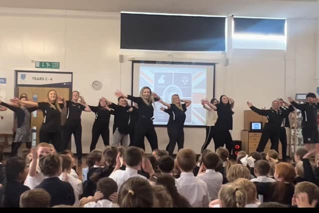 Teachers at Pontefract's Carleton Park Infants and Juniors surprised the pupils with a staff flash mob dance in their interpretation of ‘Carleton’s Got Talent’.