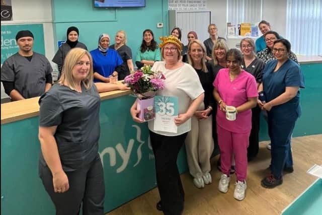 Staff of mydentist Bond Street, Wakefield, recently gathered at the dental practice to celebrate Kerry’s 35 years of dedication to both her community and the dental care provider.