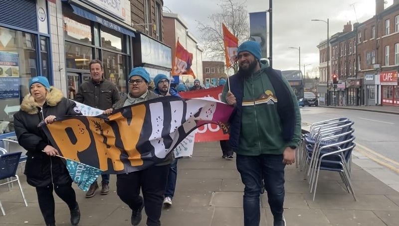 Members of the National Education Union (NEU) took industrial action today in Wakefield.