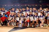 Wakefield Trinity celebrate their win at Old Trafford.