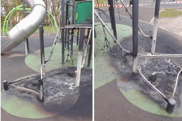Wakefield council is urging the local community to help police find the arsonists who caused around £80,000 worth of damage to Thornes Park play area, forcing part of it to close.