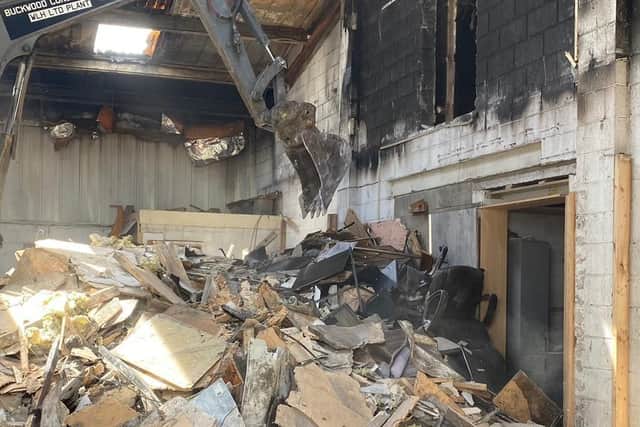 The fire in April 2022 destroyed the entire warehouse leaving the bathroom showroom company with a massive rebuilding job