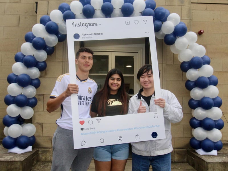 Ackworth School sixth form students picked up their A-level results today