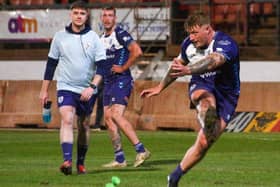 Danny Addy kicked two goals in Featherstone Rovers' last game in a play-off match against Bradford Bulls and has now been left "gutted" by the decision not to grant the club membership of the RFL. Picture: Kevin Creighton
