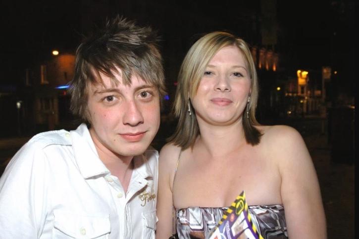 Danny and Gemma outside Flares.