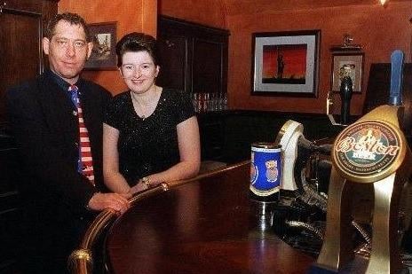 New York Bar on Lower York Street, Wakefield. Licencees Kenny Gelder and Angela Warren are pictured in 1997