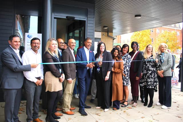 Chris Kamara MBE opening the refurbished Trinity Medical Centre.