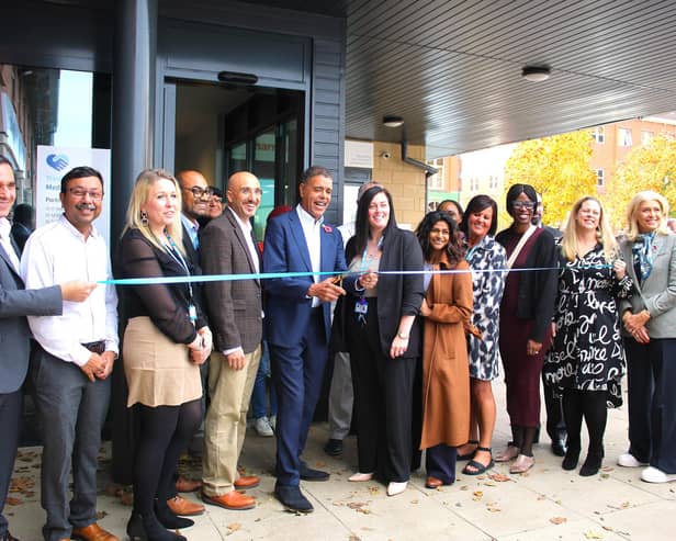 Chris Kamara MBE opening the refurbished Trinity Medical Centre.