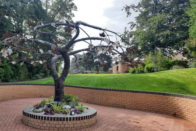 The Tree of Life is a specially-commissioned sculpture that stands in the grounds of Wakefield Hospice.