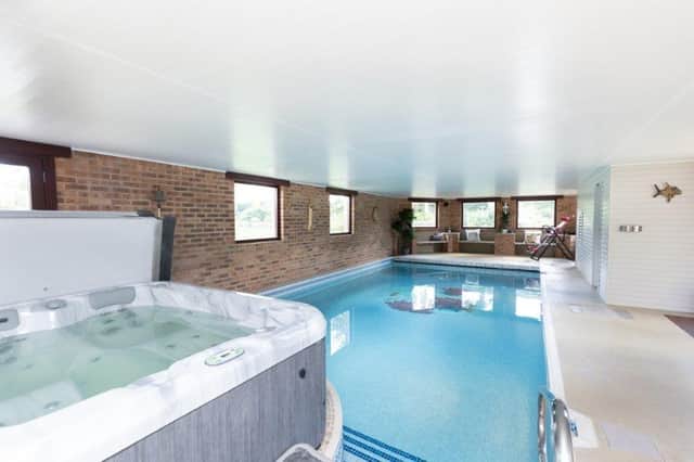 This lovely home swimming pool is accessible from the kitchen of Beckside Grange.