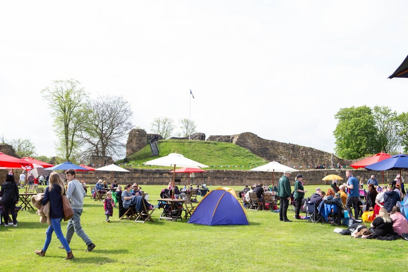 Crowds gathered at Pontefract Castle to watch the Coronation of King Charles.