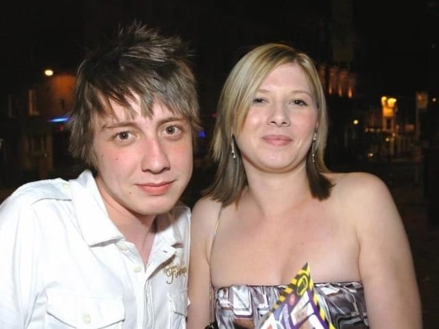 Danny and Gemma outside Flares.