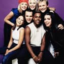 British pop group S Club 7 They are Jo O'Meara, Hannah Spearritt, Rachel Stevens, Tina Barrett, Paul Cattermole, Jon Lee and Bradley McIntosh