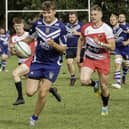 Pontefract captain Liam Kay races away for a second half interception try at Moortown. Picture: Jonathan Buck