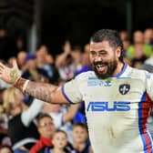 David Fifita celebrated with fans at the end of his last game at Belle Vue and could be back to thrill the supporters again. Picture: Alex Whitehead/SWpix.com