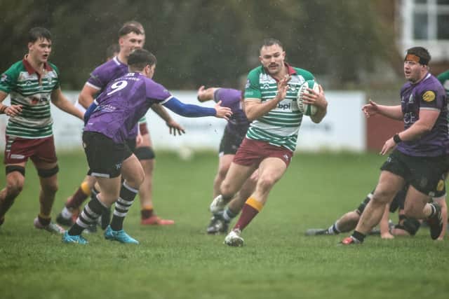 Sandal look to go through a gap in the York defensive line. Picture: Simon Hall
