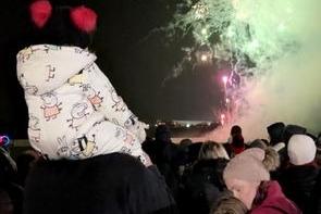 Many braved the cold to watch spectacular firework displays with their family.