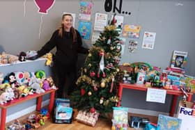 Happy Days Play Centre manager, Caitlen Naylor with just some of the toys.