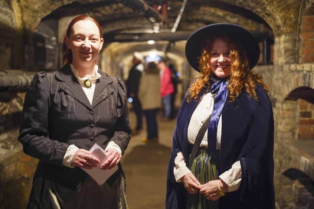 Tour of the catacombs beneath Wakefield Westgate Unitarian Chapel, led by volunteer Olivia and expert historian, Sarah.