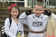 World Book Day 2024 shared a photo of twins Heidi and Lottie, aged seven, as Miss Trunchbull and Matilda.
