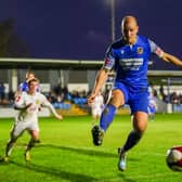 Adam Priestley enjoyed a good Bank Holiday for Pontefract Collieries with the winner against Cleethorpes Town and two goals against Ossett United. Photo by JLH Photography