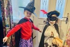Grace-Ann Pickles shared a snap of her daughters Theresa-Rose Pickles, aged five, and Victoria Pickles, aged 4, dressed as the witch from Room on the Broom and The Highway Rat.